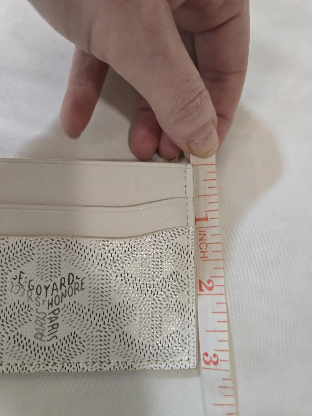 Leather White Patterned Card Holder